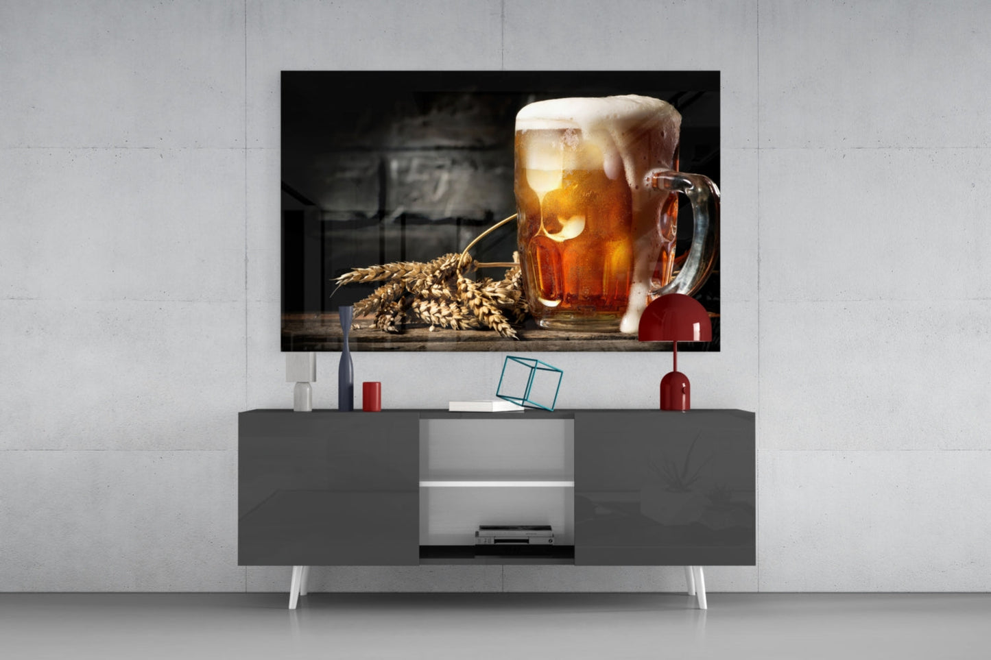 Frothy Mug And Wheat Ears Beer Glass Wall Art