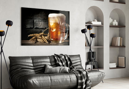 Frothy Mug And Wheat Ears Beer Glass Wall Art