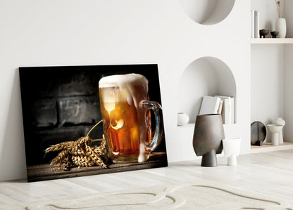Frothy Mug And Wheat Ears Beer Glass Wall Art