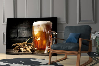 Frothy Mug And Wheat Ears Beer Glass Wall Art