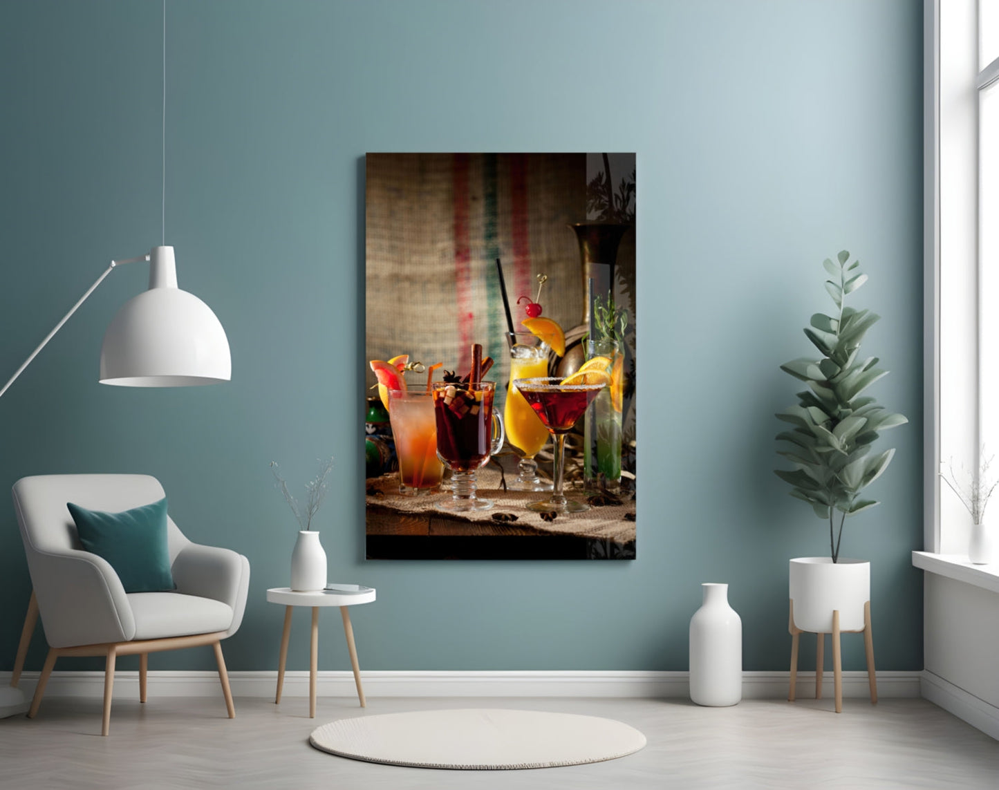 Rustic Spiced Winter Cocktails Glass Wall Art