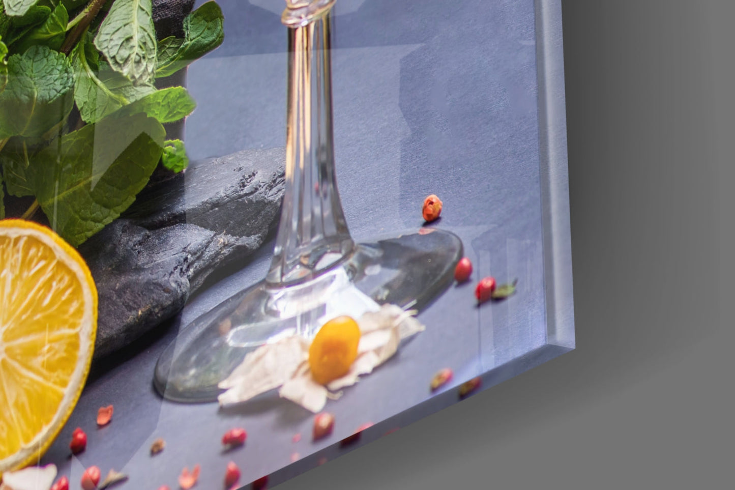 Citrus And Herb Bar Spread Cocktails Glass Wall Art
