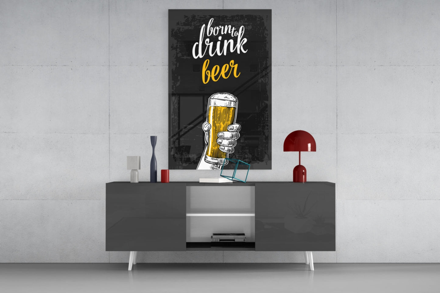 Born To Drink Beer Raised Glass Wall Art