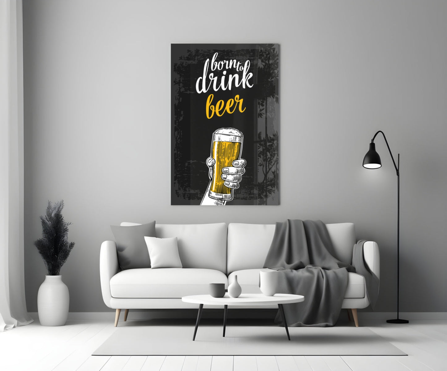 Born To Drink Beer Raised Glass Wall Art