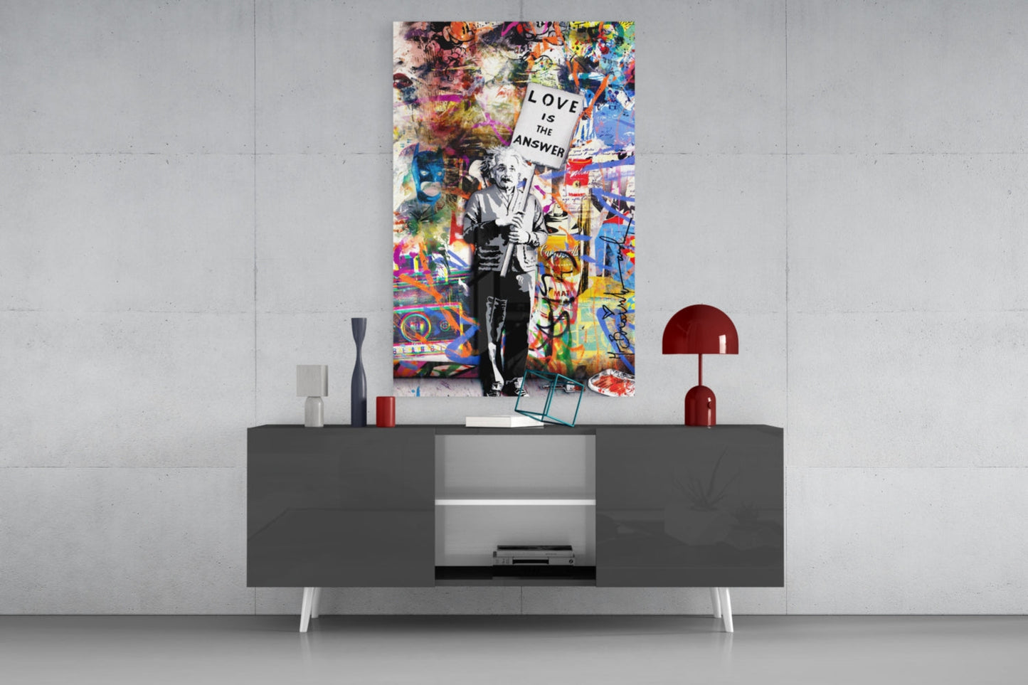 Love is the Answer Street Art Glass Wall Art