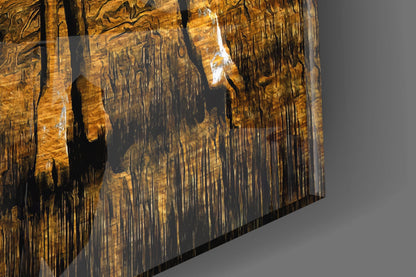 Amber Sun Two Walking Giraffes Glass Wall Art