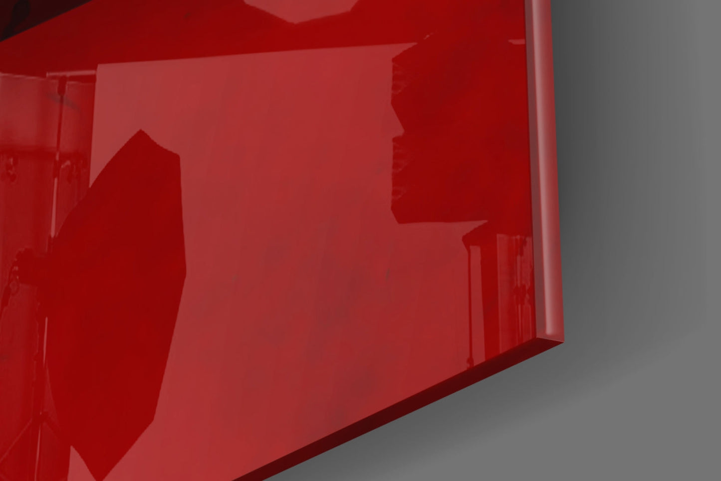 Red Banner Open Palm Martial Artist Glass Wall Art
