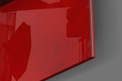Red Banner Open Palm Martial Artist Glass Wall Art