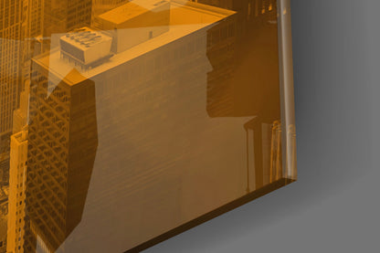 Amber Sunset Skyline Wanderlust Glass Wall Art
