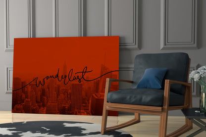 Deep Red City Haze Wanderlust Glass Wall Art