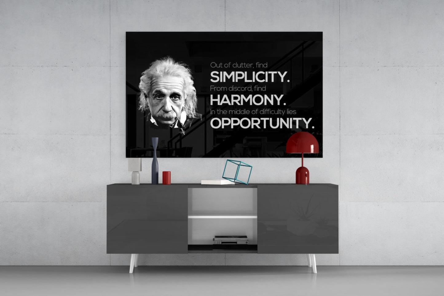 Genius Scientist Portrait Glass Wall Art