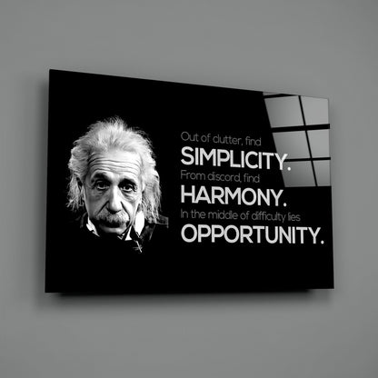 Genius Scientist Portrait Glass Wall Art