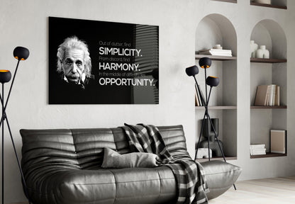 Genius Scientist Portrait Glass Wall Art