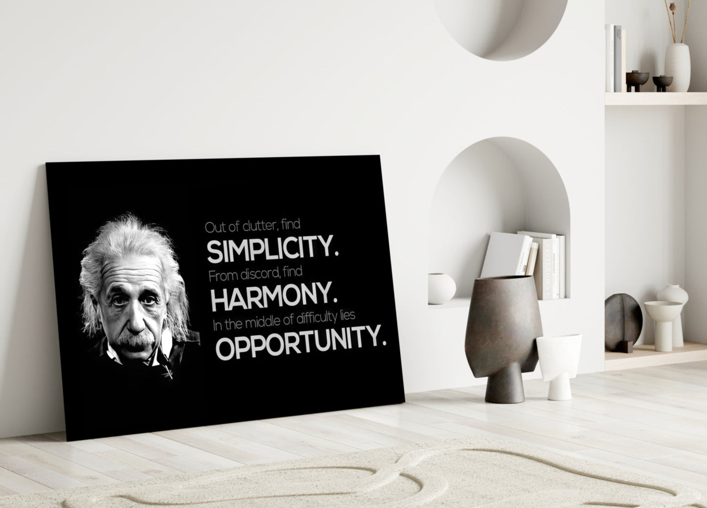 Genius Scientist Portrait Glass Wall Art