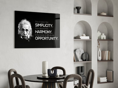Genius Scientist Portrait Glass Wall Art