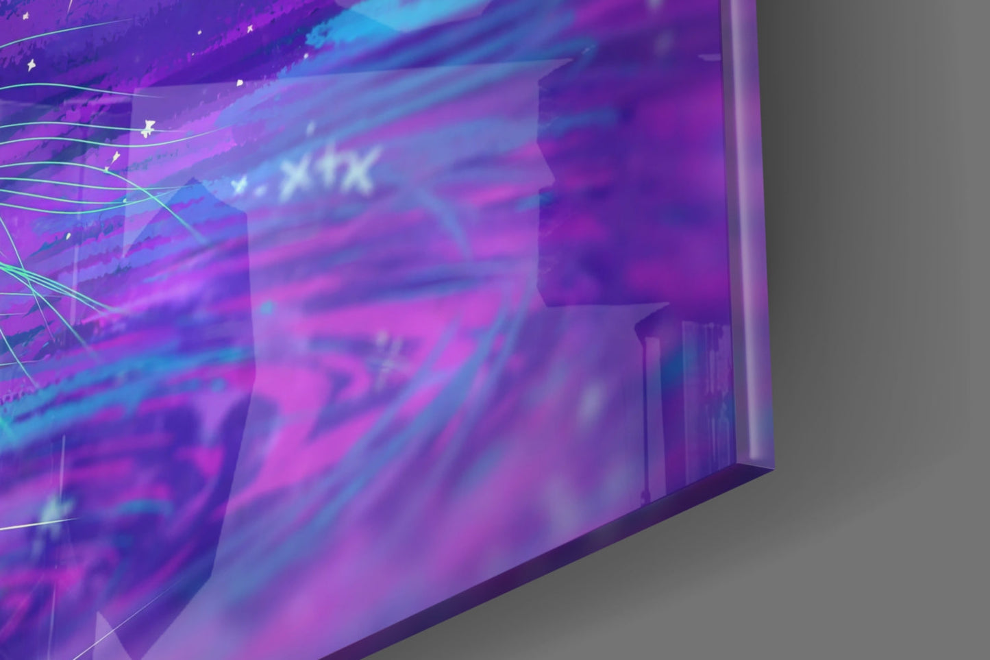 Neon Purple Cosmic Tiger Glass Wall Art