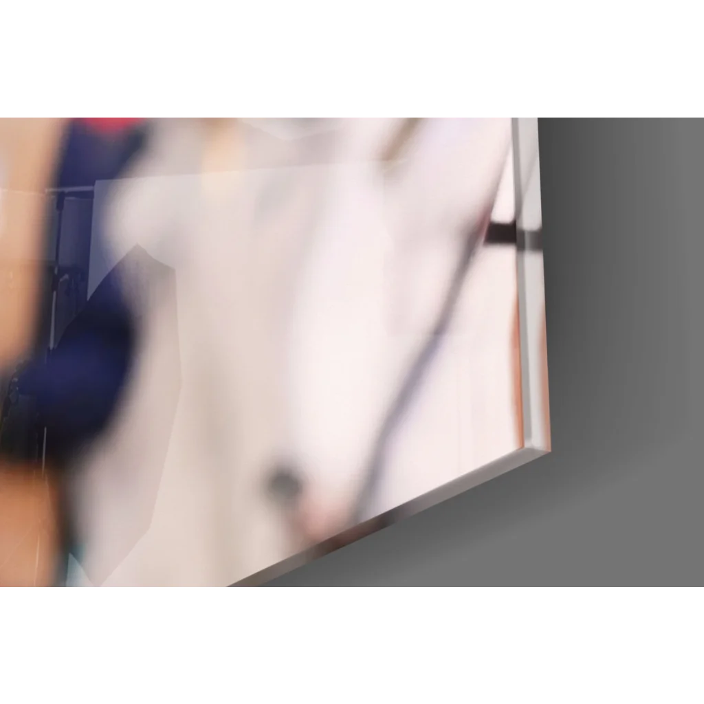 Framed Carolina Panthers wall art canvas of white horse with black pink accents