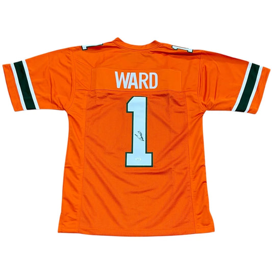 Cam Ward autographed vibrant orange Miami Dolphins jersey with Ward #1