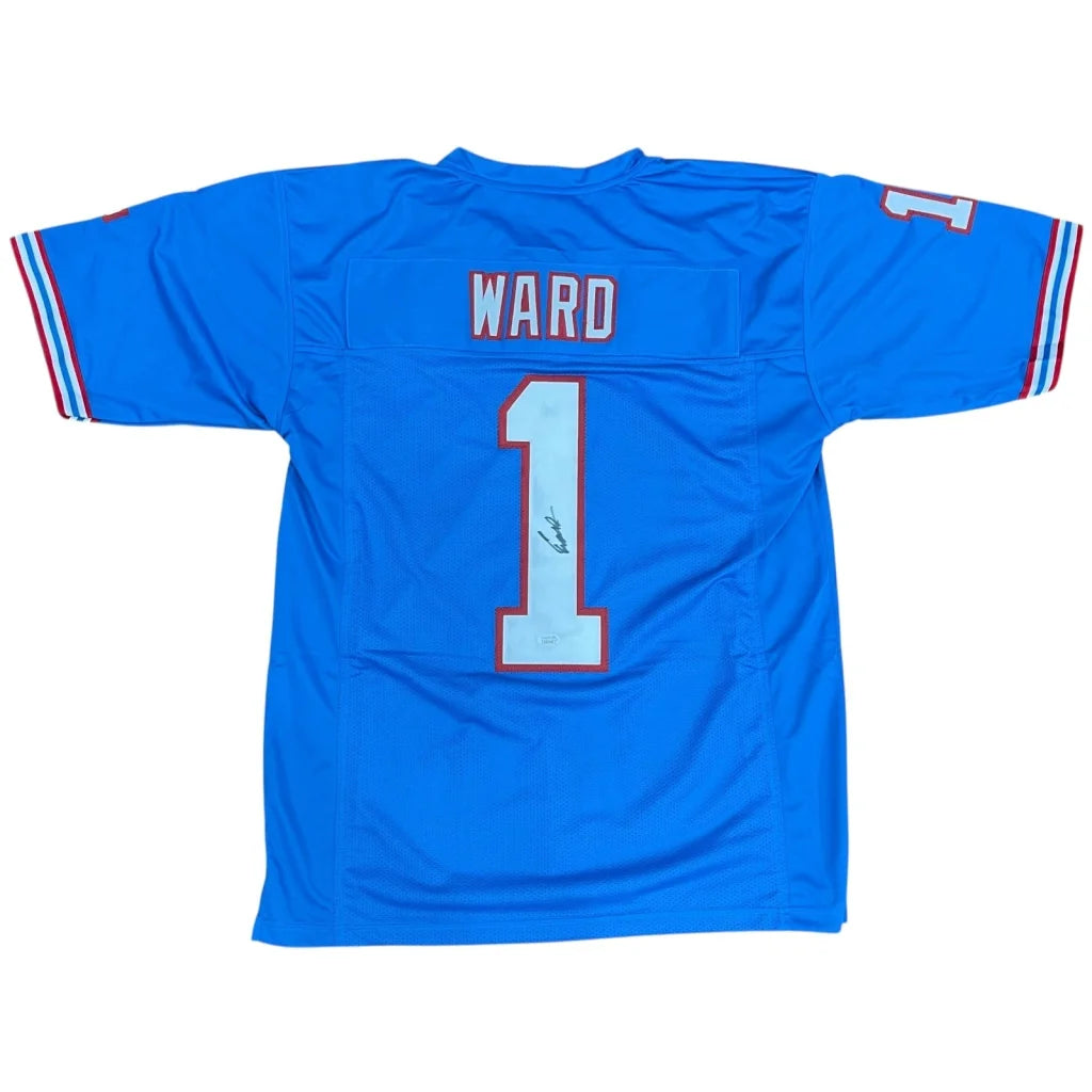 Cameron Cam Ward autographed Tennessee throwback baby blue #1 jersey
