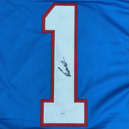 Cam Ward autographed blue mesh Tennessee jersey #1