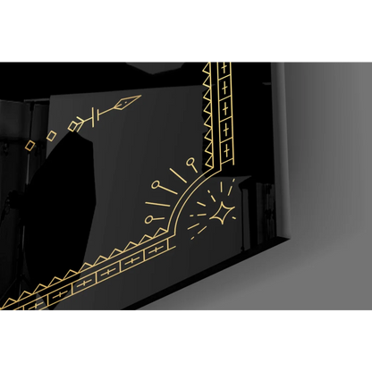 Stunning gold Cancer zodiac glass wall art with intricate black panel geometric design