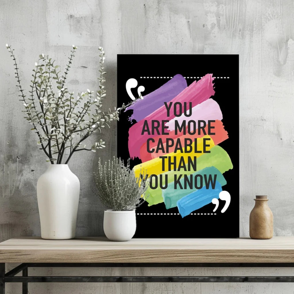Vibrant insigne aluminum prints motivational quote wall art with bold text