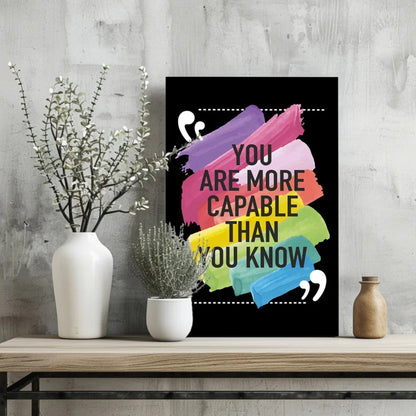 Vibrant insigne aluminum prints motivational quote wall art with bold text