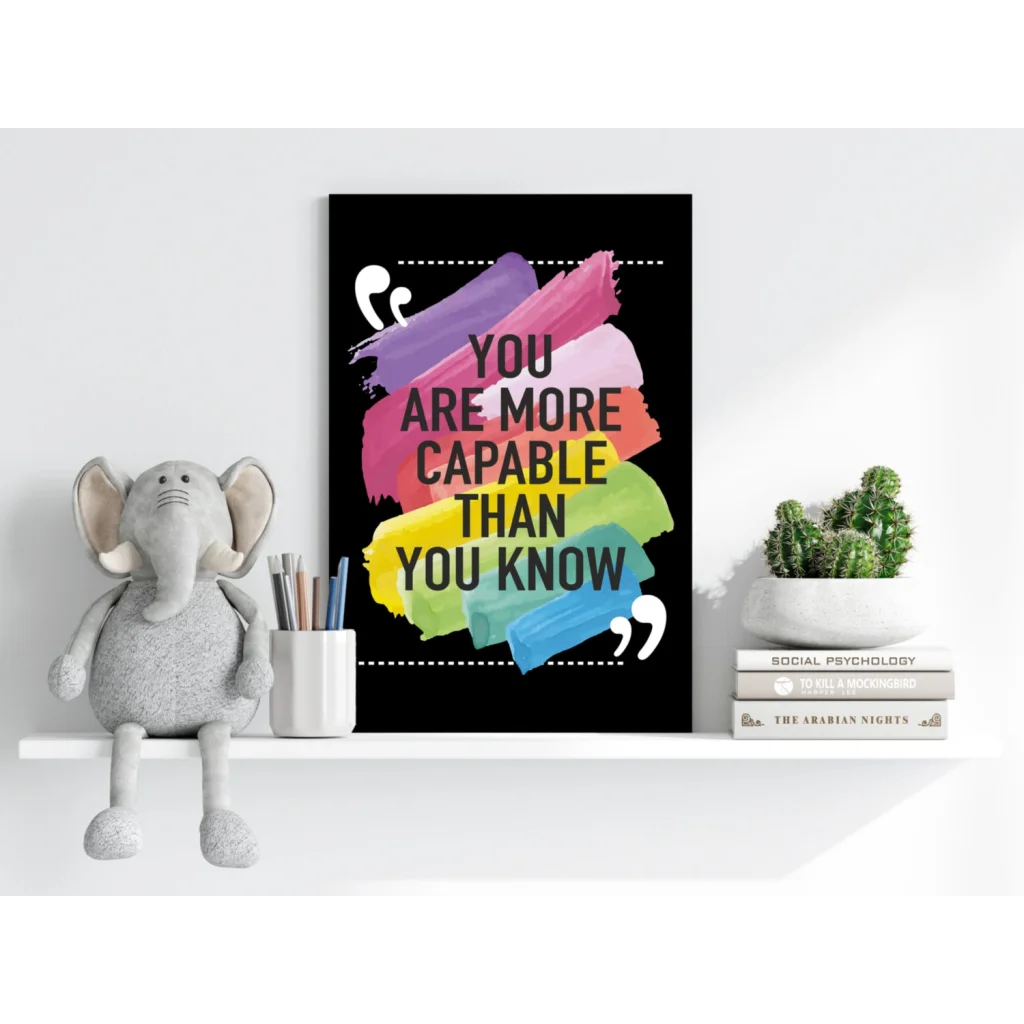 Vibrant insigne aluminum prints quote: you are more capable than you know