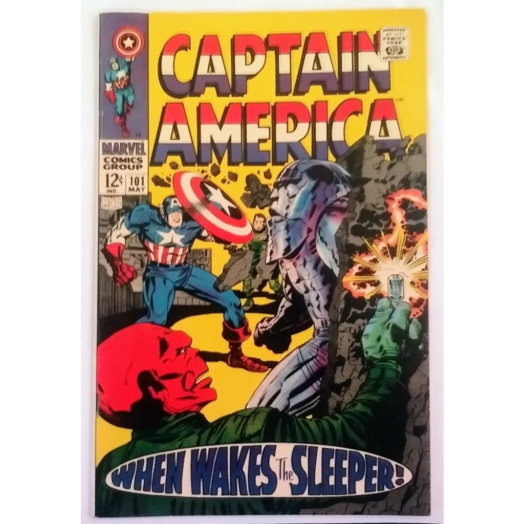 1970s Captain America Marvel Comics cover in VF condition, dynamic action scene