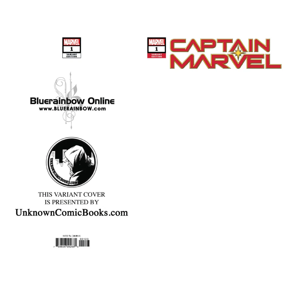 Captain Marvel comic cover with red yellow logo from Unknown Comic Books