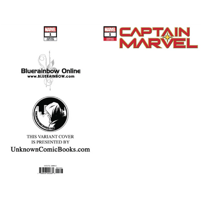 Captain Marvel comic cover with red yellow logo from Unknown Comic Books