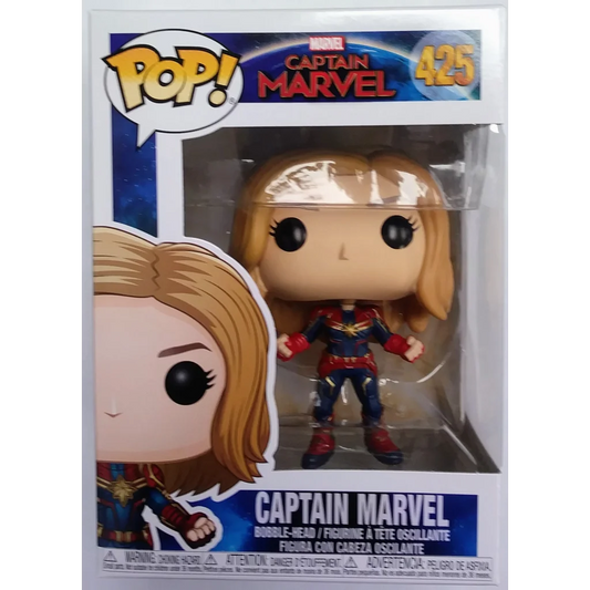 Captain Marvel Funko Pop #425 figure in red blue black outfit
