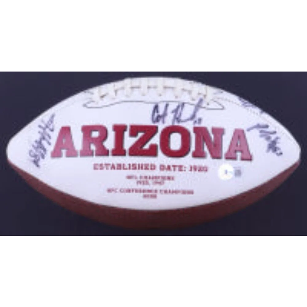 Autographed Cardinals logo football signed by 14 players with Beckett COA