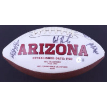 Autographed Cardinals logo football signed by 14 players with Beckett COA