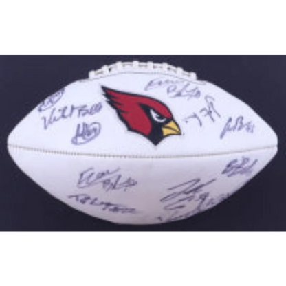 White cardinals logo football signed by 14 players with Beckett COA