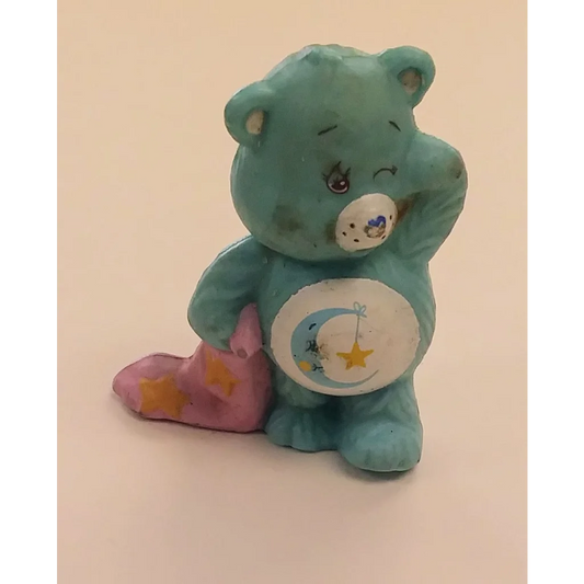 Cute Care Bears mini figure Bedtime Bear with sleepy eyes and moon