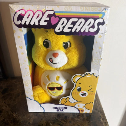 Care Bears Special Care Coin Funshine Bear yellow plush in box