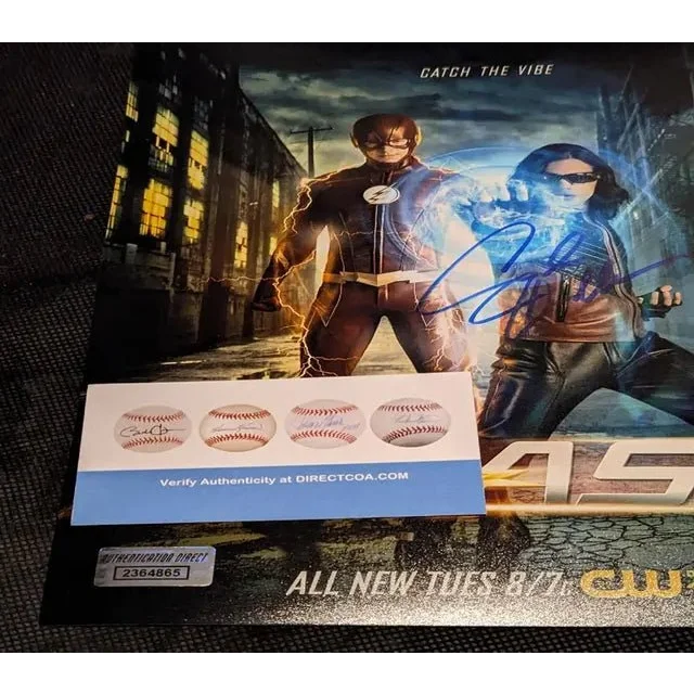 Autographed 8x10 photo of Carlos Valdes with The Flash and Vibe poster collectible