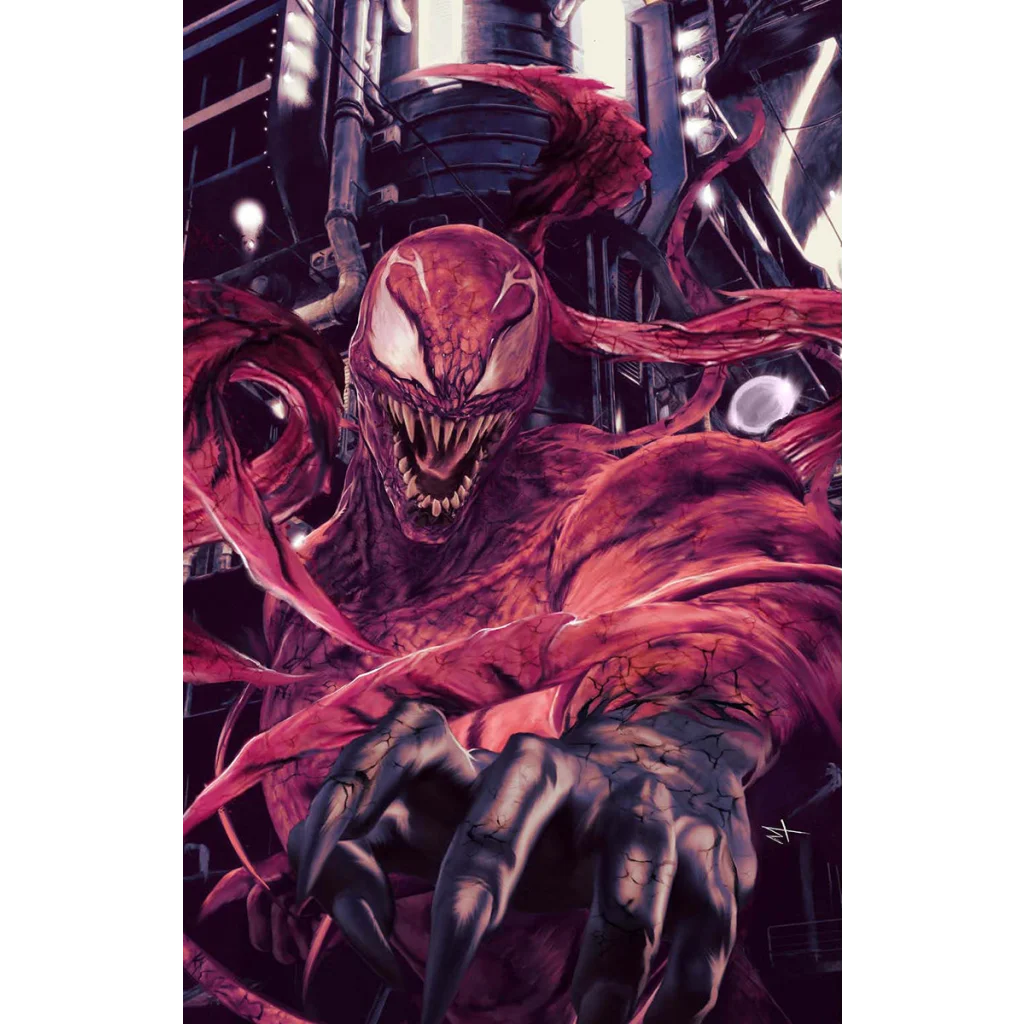 Menacing Carnage Symbiote monster with sharp teeth and claws on Marvel Issue 2 cover