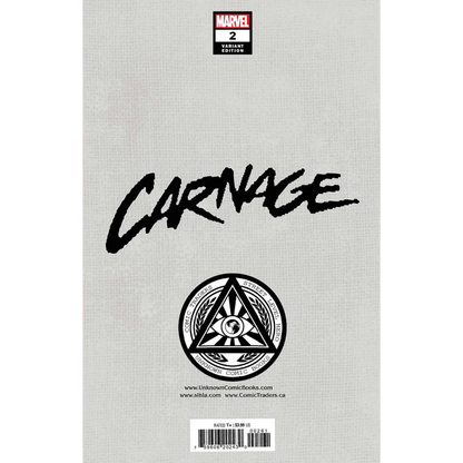 Blank Carnage Symbiote comic cover for Marvel Issue 2 Variant by Comics Marco Turini