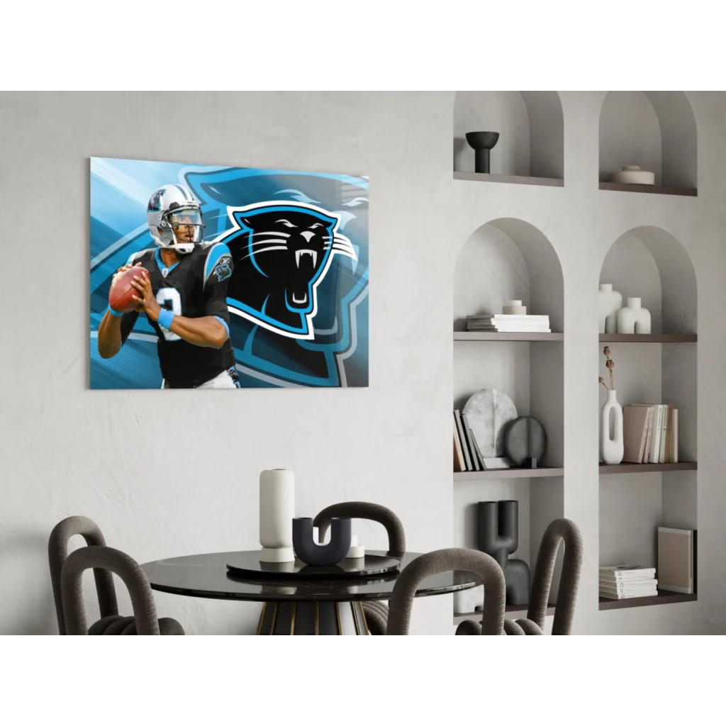 Carolina Panthers QB glass wall art canvas print
