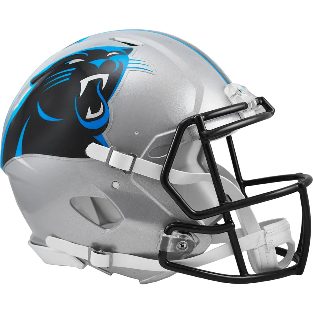 Carolina Panthers Speed Revolution Football Helmet Silver Black Blue | Creative Sports | vintageantiquesgifts.com