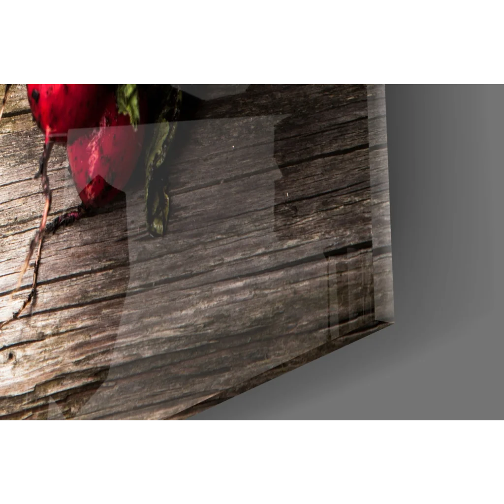 Rustic wooden surface in farm fresh harvest garden wall art canvas print