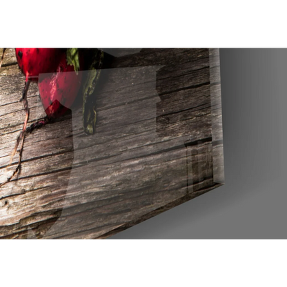 Rustic wooden surface in farm fresh harvest garden wall art canvas print
