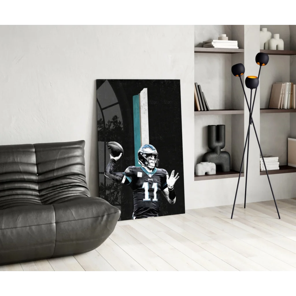 Eagles number 11 football player canvas print glass wall art