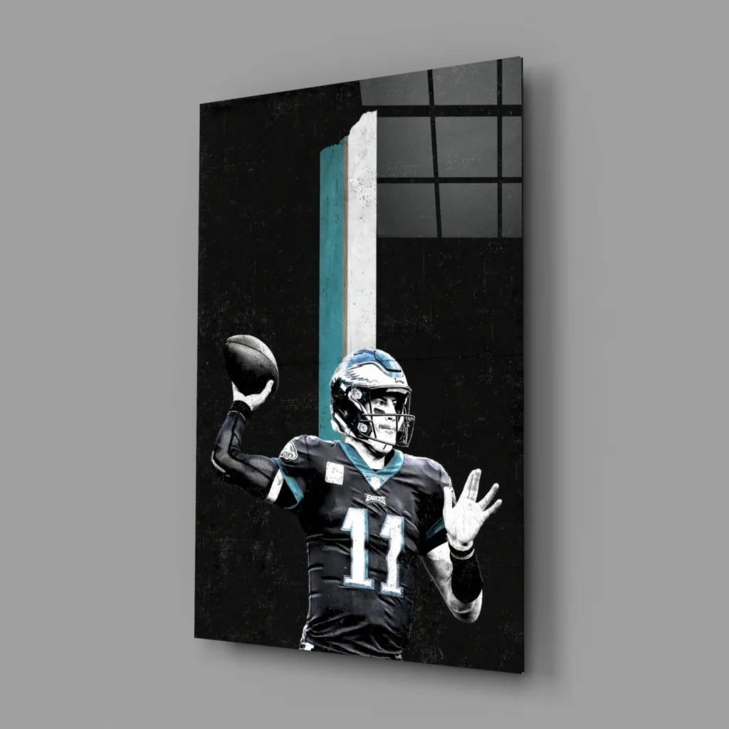 Philadelphia Eagles QB 11 dynamic throw glass wall art canvas print
