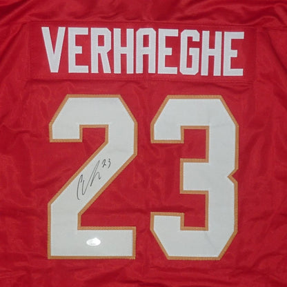 Carter Verhaeghe autographed Florida custom hockey jersey, red #23