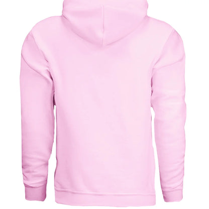 Light pink cotton hoodie with hood, long sleeves, cartoon monkey graphic