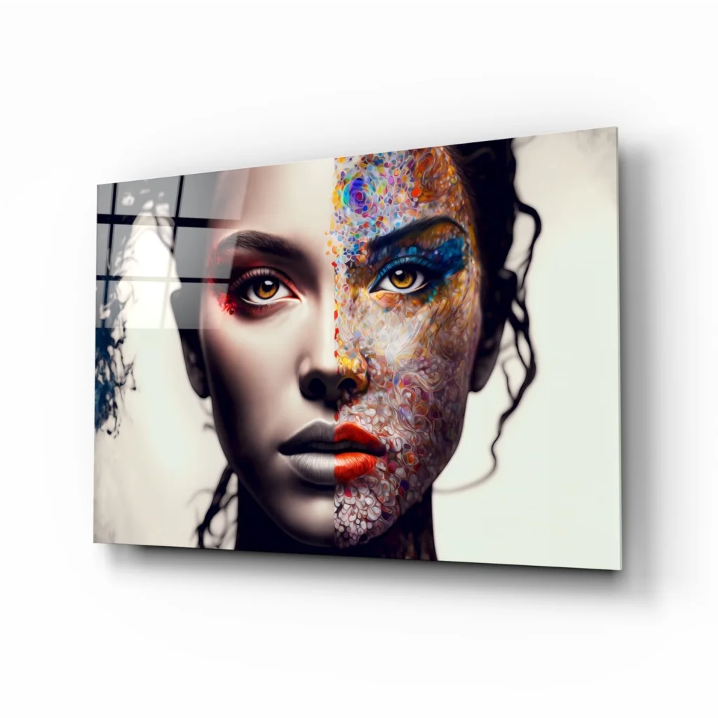 Split Face Abstract Canvas Wall Art Print | Insigneart USA | vintageantiquesgifts.com
