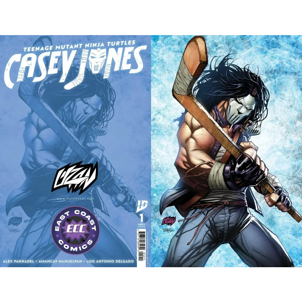 Casey Jones #1 ECC Franck Uzan Virgin Back — IDW Ninja Turtles Exclusive Collectible USA